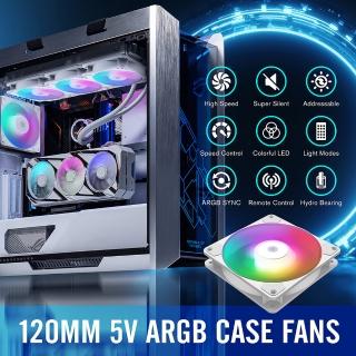 【EZDIY-FAB】RGB方框電腦散熱風扇 5V 3PIN主機板同步 高性能且智慧溫控靜音-5顆(電腦散熱風扇)