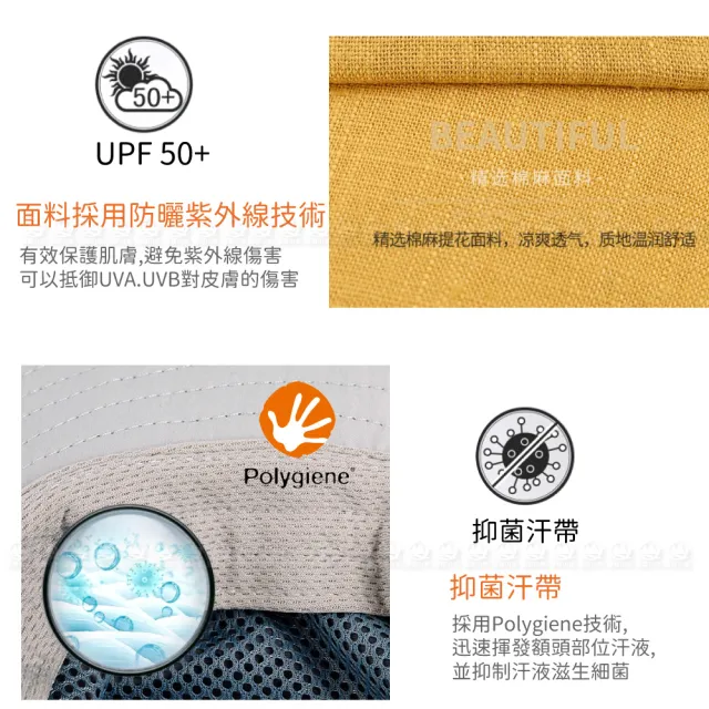 【ACTIONFOX】挪威 女 抗UV抗菌優雅遮陽帽《黃》630-5272/漁夫帽/防曬帽/休閒帽(悠遊山水)