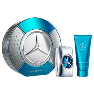 【Mercedes-Benz 賓士】銀霧冰泉禮盒 淡香精100ml+沐浴精100ml(年度精選男香)