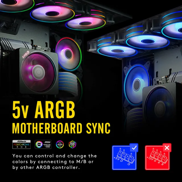 【EZDIY-FAB】黑色月光型風扇 ARGB PWM風扇附風扇集線器 智慧溫控靜音 散熱風扇-5顆(電腦散熱風扇)