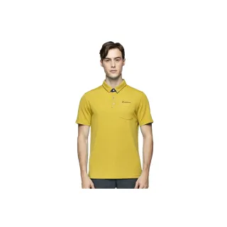 【Wildland 荒野】男彈性抗UV防蚊POLO上衣-藤黃色-W1628-124(polo衫/男裝/上衣/休閒上衣)