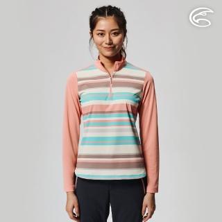 【ADISI】女UPF50+印花防曬抑菌半門襟長袖排汗衣AL2211029(吸濕排汗 彈性 抗紫外線 大和抗菌 防臭加工)