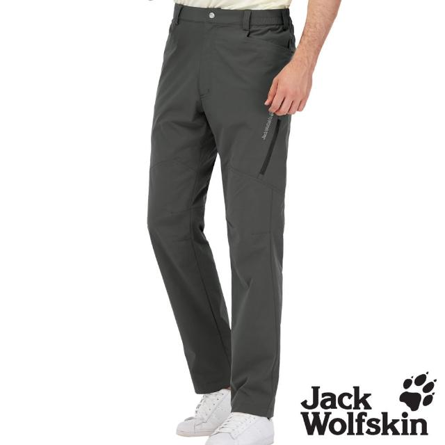 【Jack wolfskin 飛狼】男 簡約修身快乾休閒長褲 登山褲(深灰)