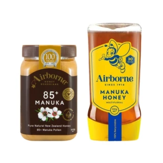 【紐西蘭Airborne艾爾邦】麥蘆卡蜂蜜 500克(花粉含量85+和30+易擠瓶)