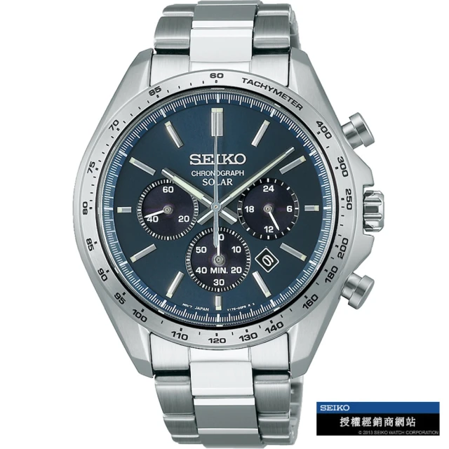 SEIKO 精工 競速方程式計時太陽能腕錶 指針錶 手錶 禮物(V175-0FA0B/SBPY163J)