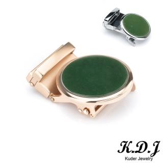 【K.D.J 圓融珠寶】天然碧玉皮帶扣(玫瑰金/銀色)