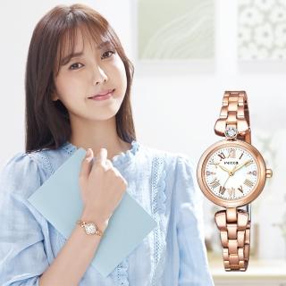 【CITIZEN 星辰】Wicca 廣告款 太陽能晶鑽女錶-玫瑰金/23.5mm 母親節 禮物 送禮(KP5-662-11)
