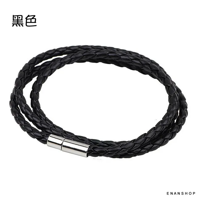 【ENANSHOP 惡南宅急店】龐克編織多圈手鍊2入組 韓國流行手環 皮革手鍊 歐美風 情侶手環-0358B
