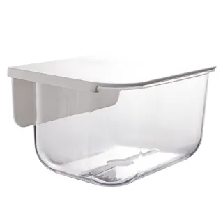 【Conalife】多功能無痕黏貼壁掛平放透明抽屜盒- 2入(收納各式文具 小物)