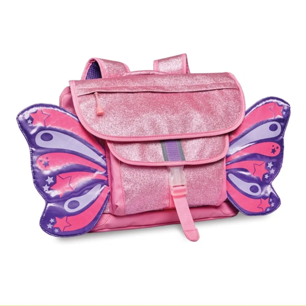 【美國Bixbee】飛飛童趣系列粉紅閃閃蝴蝶中童背包