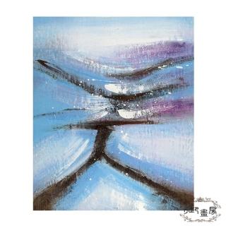 【御畫房】極光乍現 手繪抽象油畫50x60cm無框掛畫(5060-004)