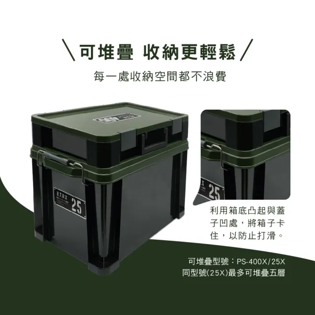 【JEJ ASTAGE】25X工業風可疊式收納箱(戶外/露營/收納)