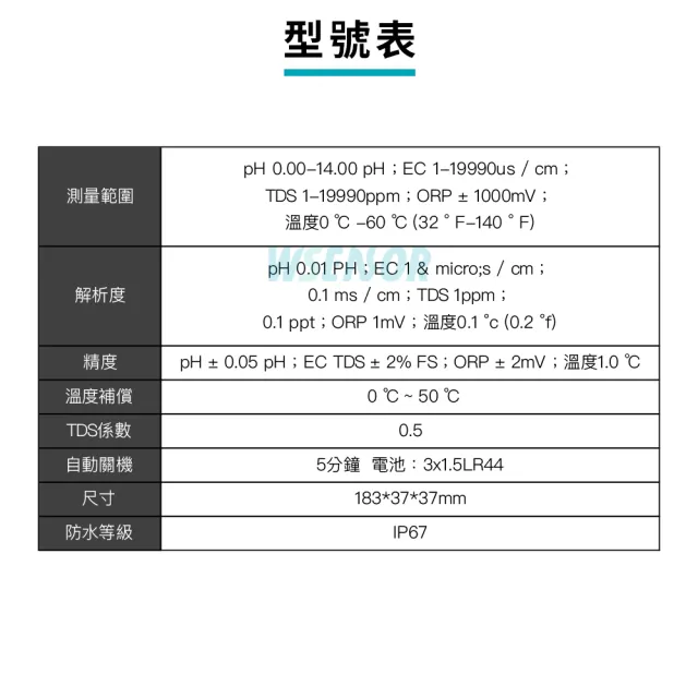 【Wsensor】五合一水質測試筆(EZ9910│水質檢測筆│水質檢測│驗水筆│測水筆)
