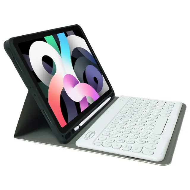Powerway For iPad Air 5/Air 4平板專用圓座型藍牙鍵盤/皮套(10.9吋)
