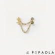 【PD PAOLA】西班牙時尚潮牌 拉長石簡約雙鍊耳環 灰色X冰綠X冰黃 NAOMI GOLD(925純銀)