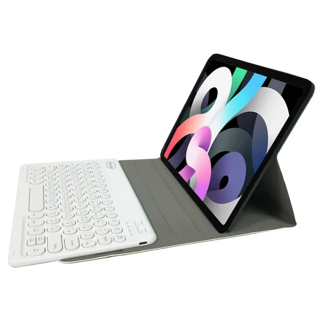 Powerway For iPad Air 5/Air 4平板專用圓典型藍牙鍵盤/皮套(10.9吋)