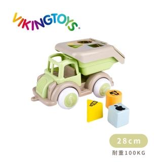 【瑞典Viking Toys】莫蘭迪色系-形狀認知資源回收車28cm 20-81280(幼兒玩具車)