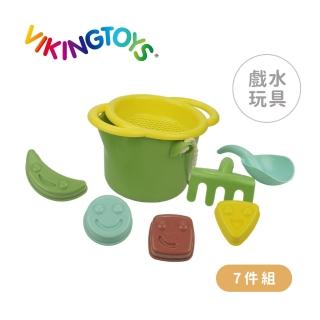 【瑞典Viking Toys】莫蘭迪色系-夏日沙灘玩沙工具7件組-快樂微笑 20-82041(玩沙玩具)