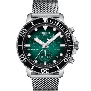 【TISSOT 天梭 官方授權】Seastar 海星300米潛水石英錶 手錶_(T1204171109100)