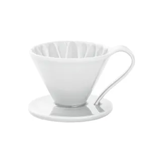 【CAFEC】三洋 花瓣濾杯 錐形 V02 白色(手沖咖啡 陶瓷濾杯 2-4人份 有田燒 日本製)