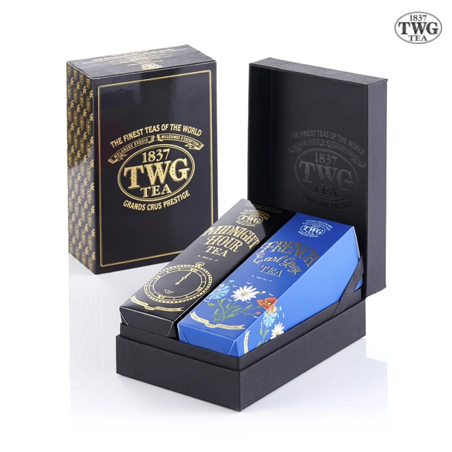 【TWG Tea】時尚茶罐雙入禮盒組 午夜時光之茶100g+法式伯爵茶100g(黑茶)
