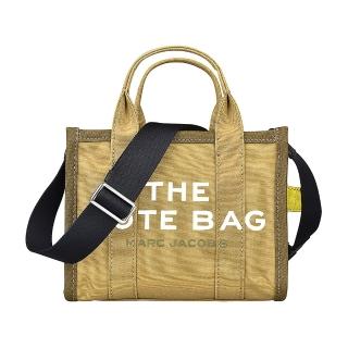 【MARC JACOBS 馬克賈伯】MARC JACOBS 綠字LOGO 帆布拉鍊手提斜揹包(迷你/板岩綠x多色)