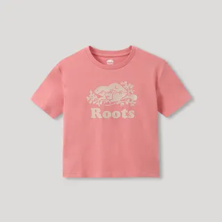 【Roots】Roots女裝-T恤俱樂部系列 景緻海狸寬短版短袖T恤(紫紅色)