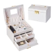 【ANTIAN】歐式三層抽屜式首飾盒 項鏈耳環飾品收納盒 大容量多功能珠寶盒