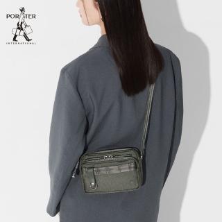 【PORTER INTERNATIONAL】自信經典NEW HEAT雙層斜背包-XS(碳灰綠)