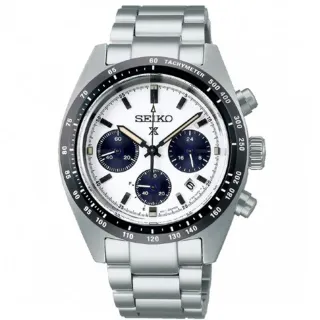 【SEIKO 精工】Prospex SPEEDTIMER 太陽能計時熊貓款腕錶 / 白面 39mm(V192-0AF0S/SSC813P1)
