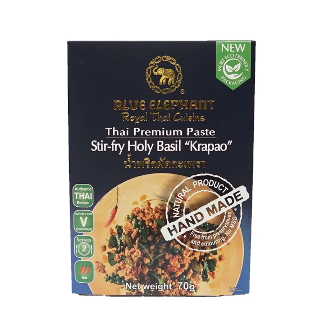 【Blue elephant藍象】泰國 泰醬包-打拋醬 70g(米其林指南 綠色產業認證)