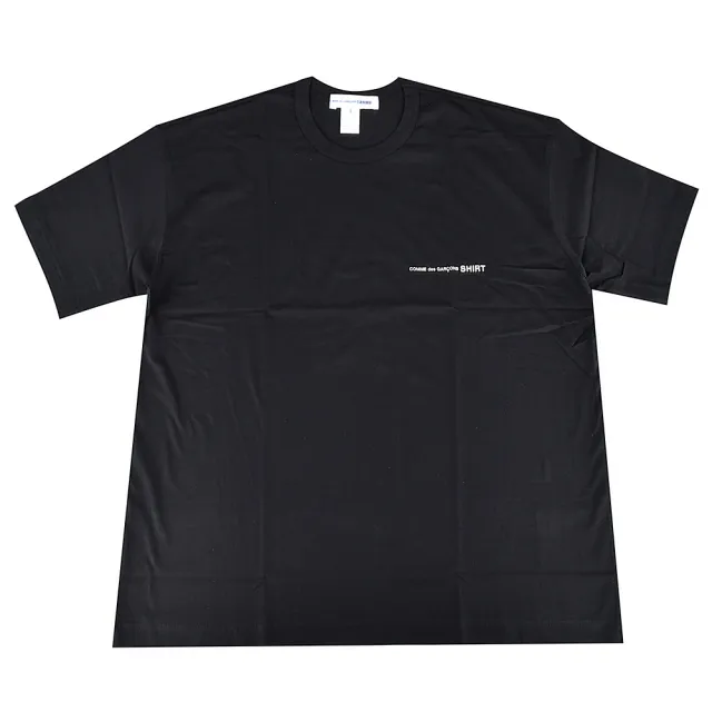 【Comme Des Garcons CDG】經典白字OVERSIZE男短T(黑)