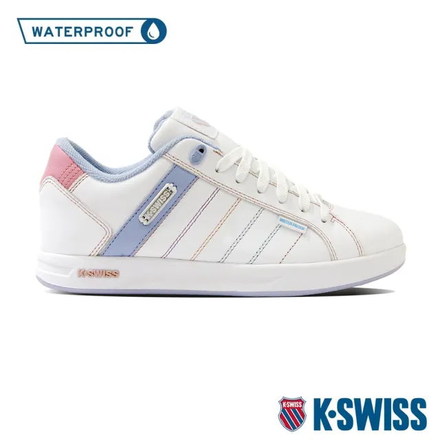 【K-SWISS】防水運動鞋 Lundahl Lth WP-女-白/粉藍/粉紅(98456-156)