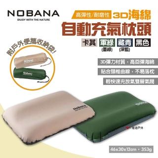 【NOBANA】3D海綿自動充氣枕頭(悠遊戶外)