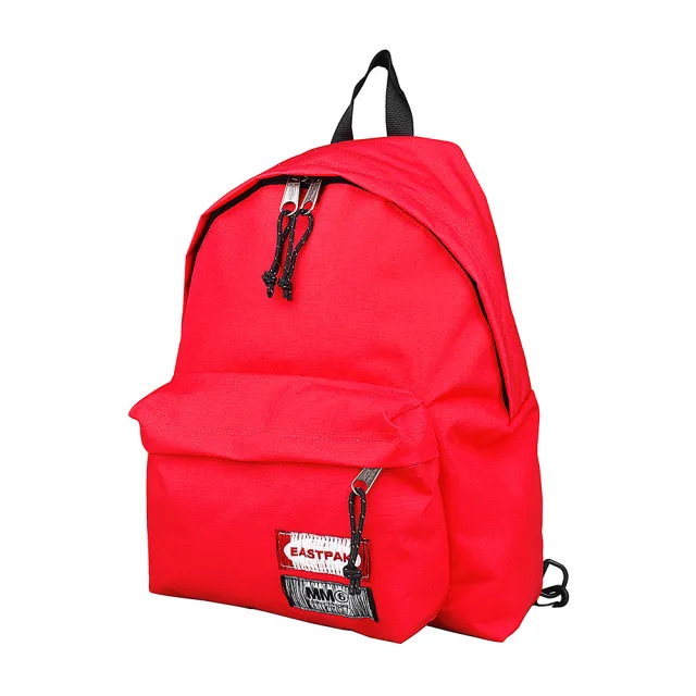 【MM6 MAISON MARGIELA】MM6 Maison Margiela X EASTPAK聯名款縫線標籤LOGO尼龍雙肩後背包(紅)