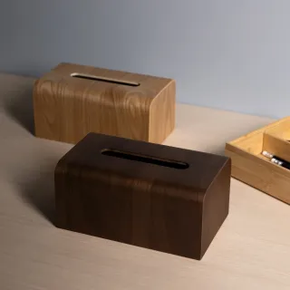 【HOLA】Bent木質面紙盒-淺木色