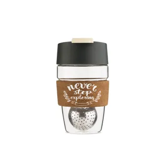 【PO:Selected】丹麥磁吸濾球魔力杯10oz(象牙白-水松木杯套-Never Stop Exploring)