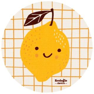 【DANICA】Ecologie圓形瑞典環保抹布 微笑檸檬 / 洗碗布 廚房抹布 清潔布 擦拭布 環保材質抹布