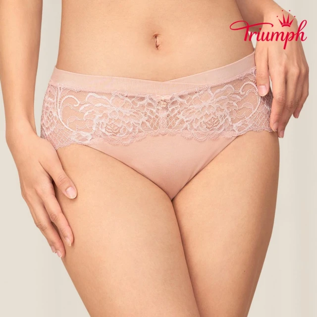 【Triumph 黛安芬】FLORALE 自由牡丹系列 透氣包覆中腰平口內褲 M-EL(氣質裸)