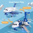 【CUTE STONE】仿真聲光警察運輸飛機玩具15件組(飛機玩具)