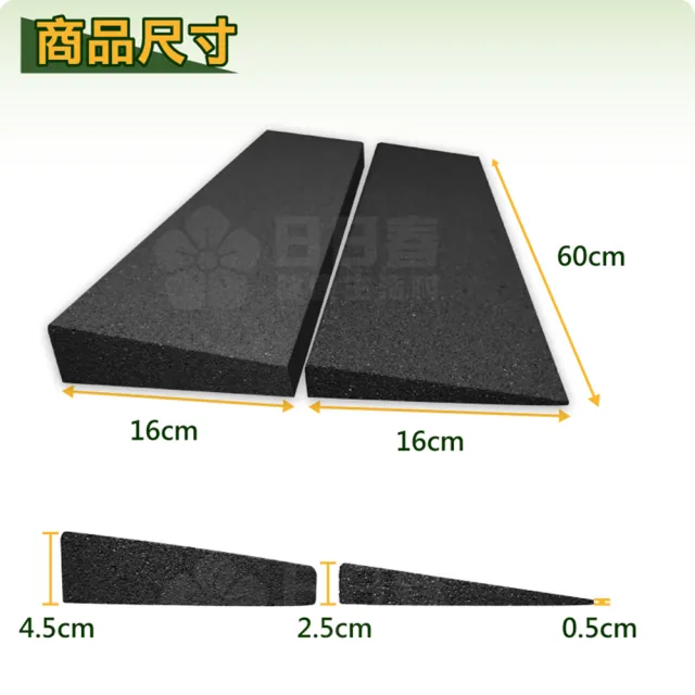 可攜帶式斜坡磚組合 黑色 兩片(斜坡板組合)