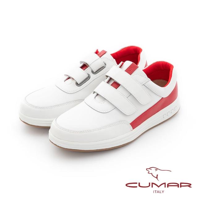 【CUMAR】時尚流行 貼心魔術貼休閒運動鞋(白色)