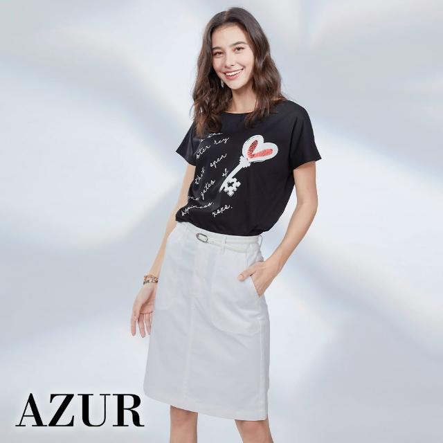 【AZUR】ROSSA 寬口袋造型休閒短裙