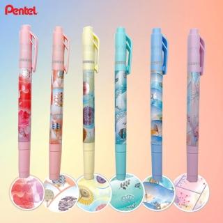 【Pentel 飛龍】夏柄系列 雙頭螢光筆 6色組(6色1包)