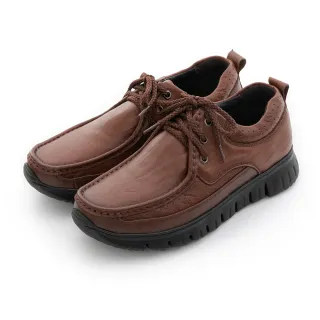 【CUMAR】舒適輕量 超輕綁帶商務鞋(咖啡色)