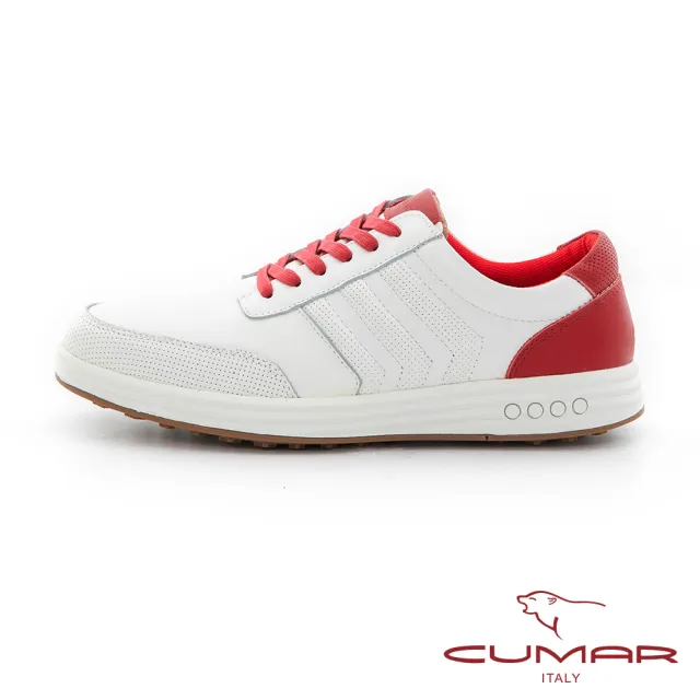 【CUMAR】時尚流行 帥氣綁帶休閒運動鞋(白色)