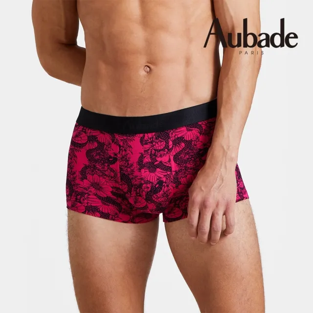 【Aubade】短版頂級莫代爾棉 彈性四角男褲 平口褲(蛇與花-2212)