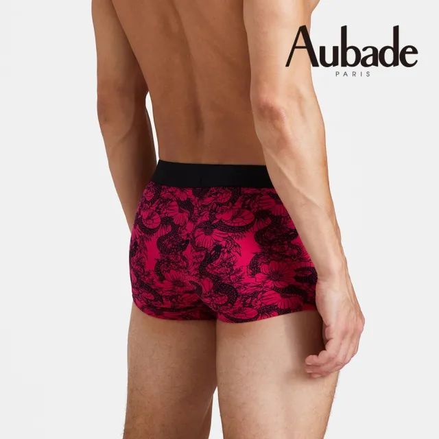 【Aubade】短版頂級莫代爾棉 彈性四角男褲 平口褲(蛇與花-2212)