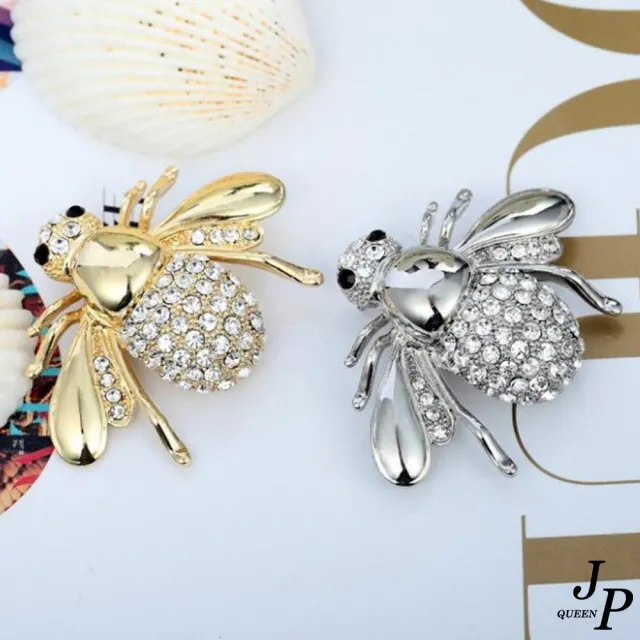【Jpqueen】歐美風格金屬蟬鑲鑽胸針別針(2色)
