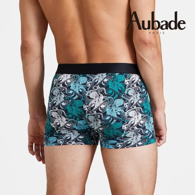 【Aubade】聯名款長版頂級莫代爾棉 彈性四角男褲 平口褲(章魚-2217)